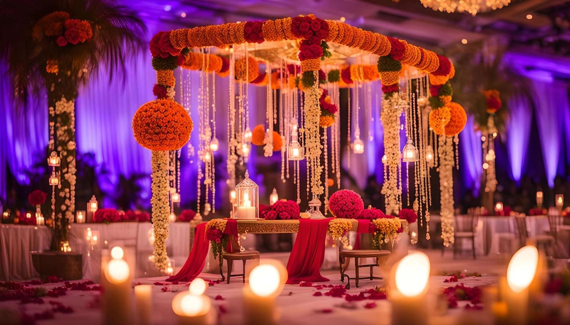 래디슨 블루 호텔 암리차르 외부 사진 A mandap decorated with flowers